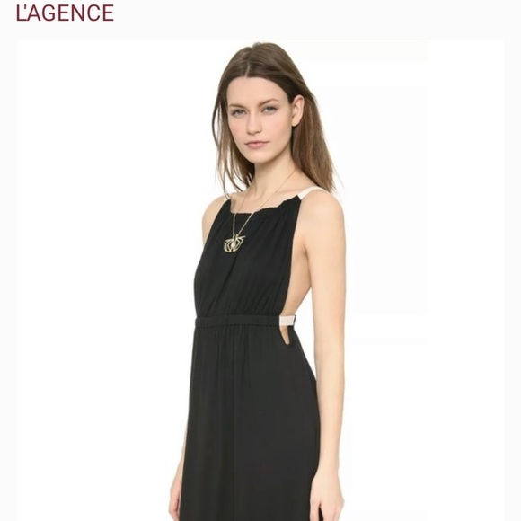L'AGENCE black column open-back maxi dress Size XSmall - Picture 15 of 16